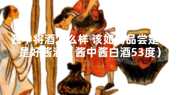 酱中将酒怎么样 该如何品尝是不是好酱酒（酱中酱白酒53度）